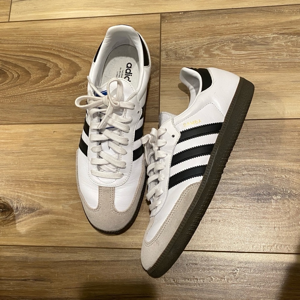 Adidas Women's White and Tan Sneakers